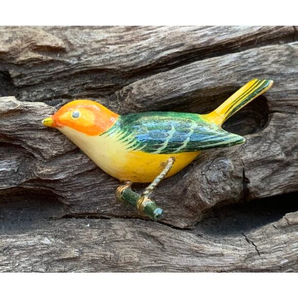 Vintage Hand Carved Takahashi Western Tanager Bird Set Read FULL DESCR. - Picture 2 of 7
